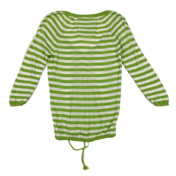 2000s hollister lime green striped v neck sweater - Picture 2 of 3